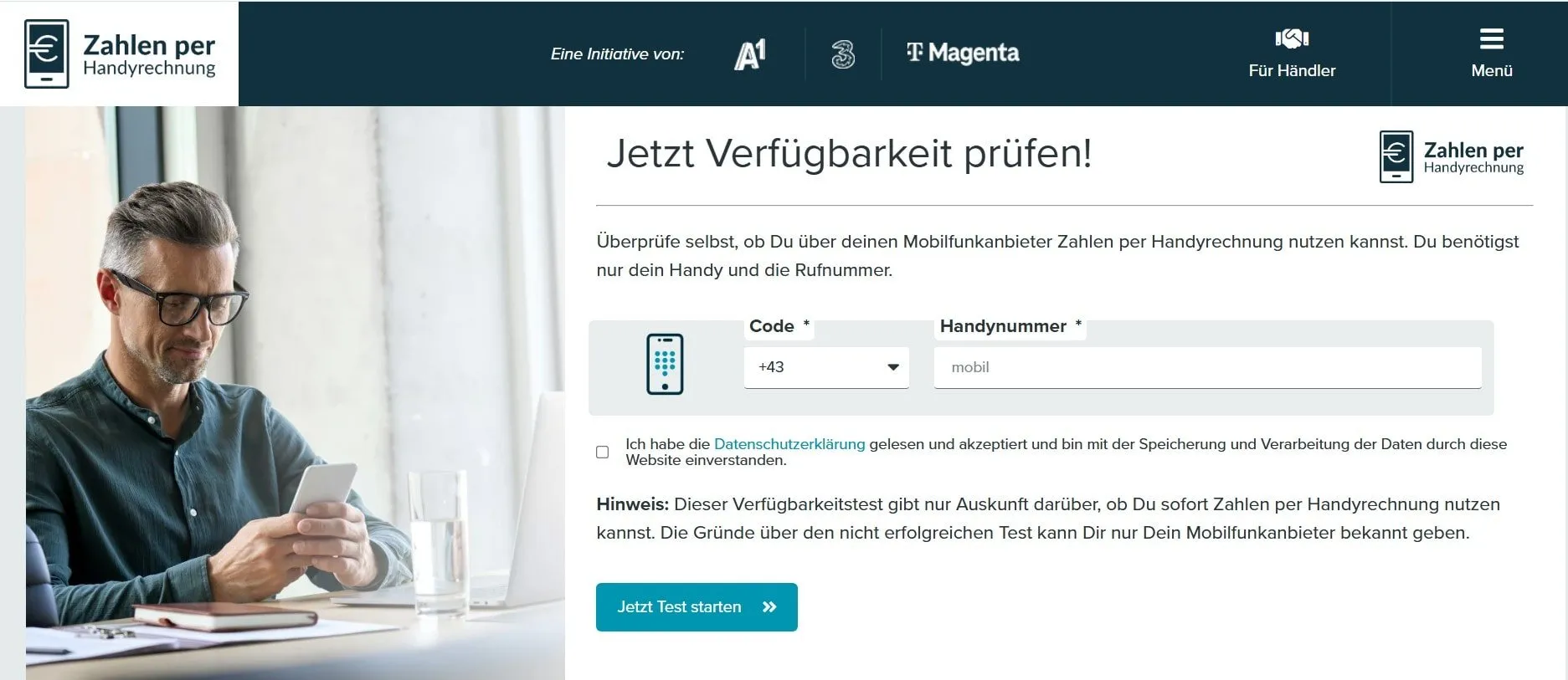 Einzahlung per Telefonrechnung Startseite Zahlen per Handyrechnung Startseite
